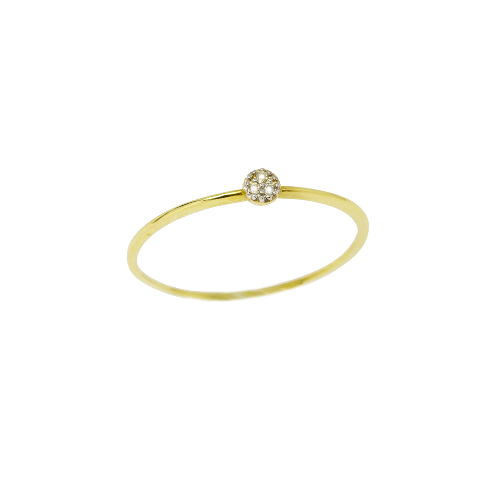 Anel Solit�rio Redondo em Ouro 18 Kilates � 25381